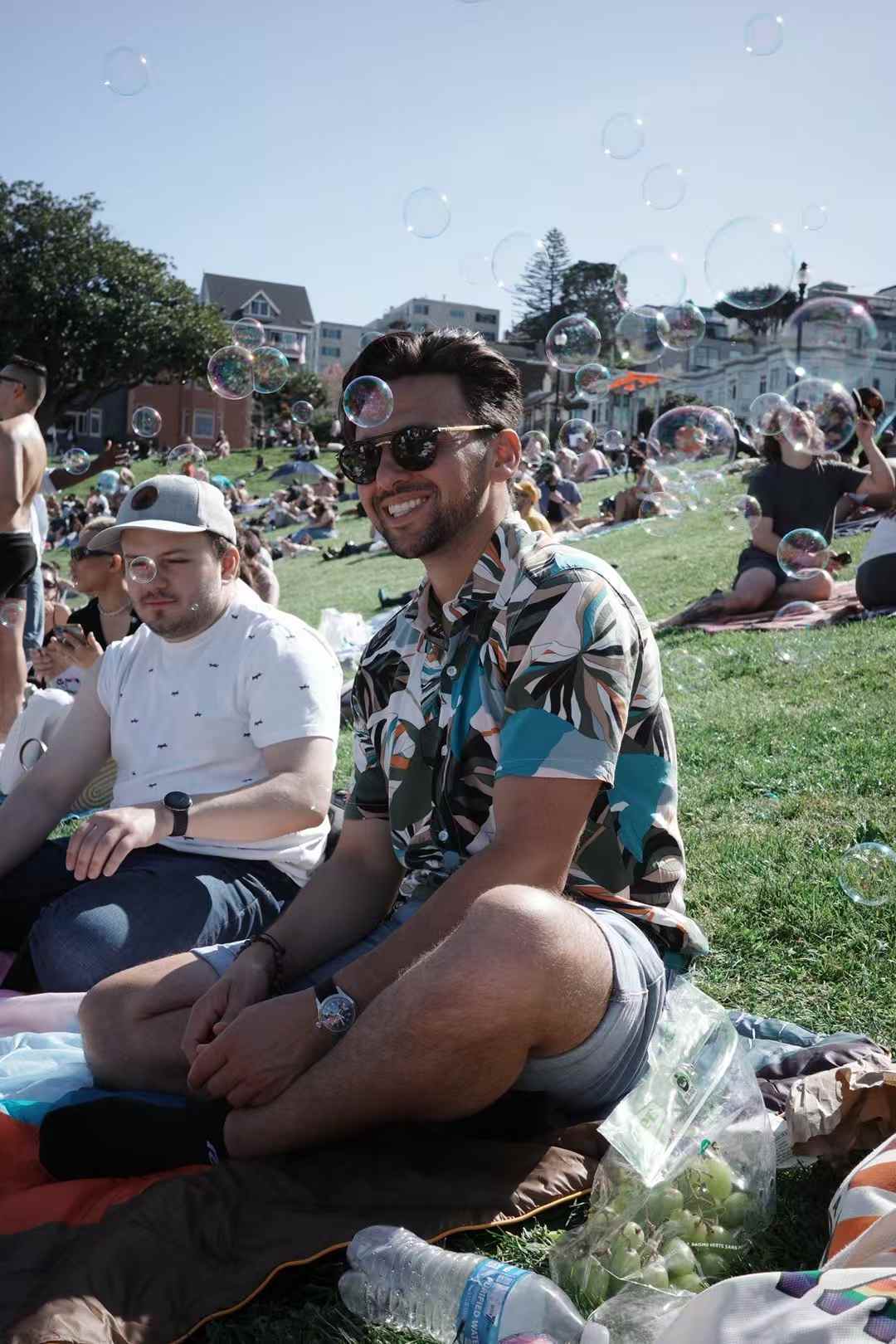 Portrait with bubbles